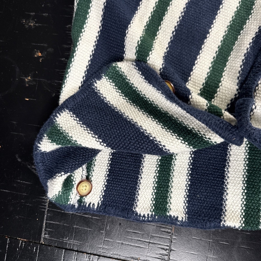 Vintage STRUCTURE Cardigan Knit Baja Sweater Vest Mens XL Multicolor Stripes - Picture 8 of 9